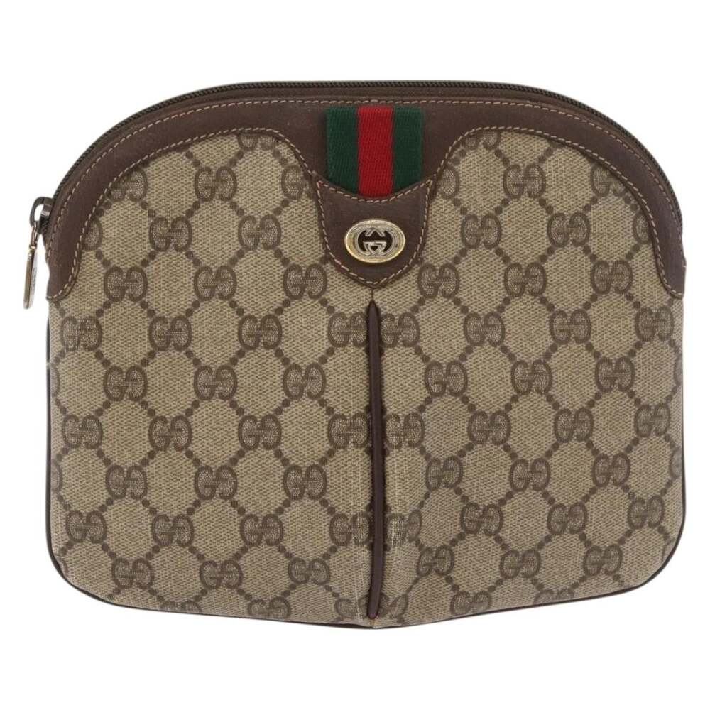 Gucci GG Supreme Web Shoulder Bag Beige